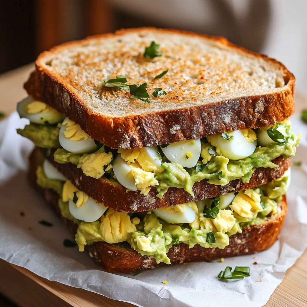 Budget-Friendly Avocado Egg Salad Sandwich Lunch