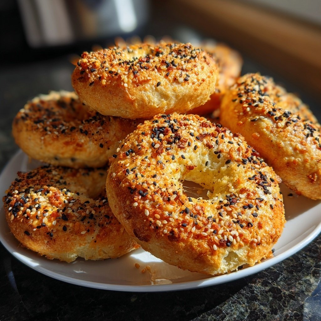 Air Fryer Protein Bagels