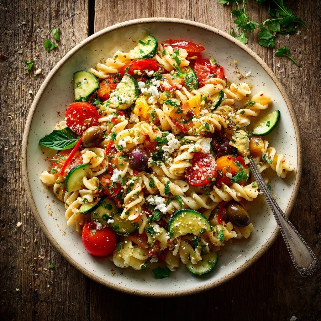 Mediterranean Pasta Salad With Herbs