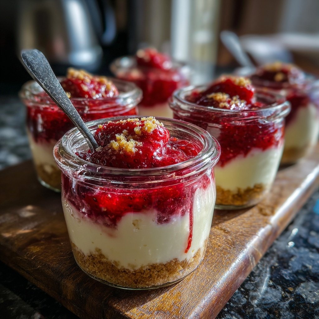 Strawberry Cheesecake Breakfast Jars