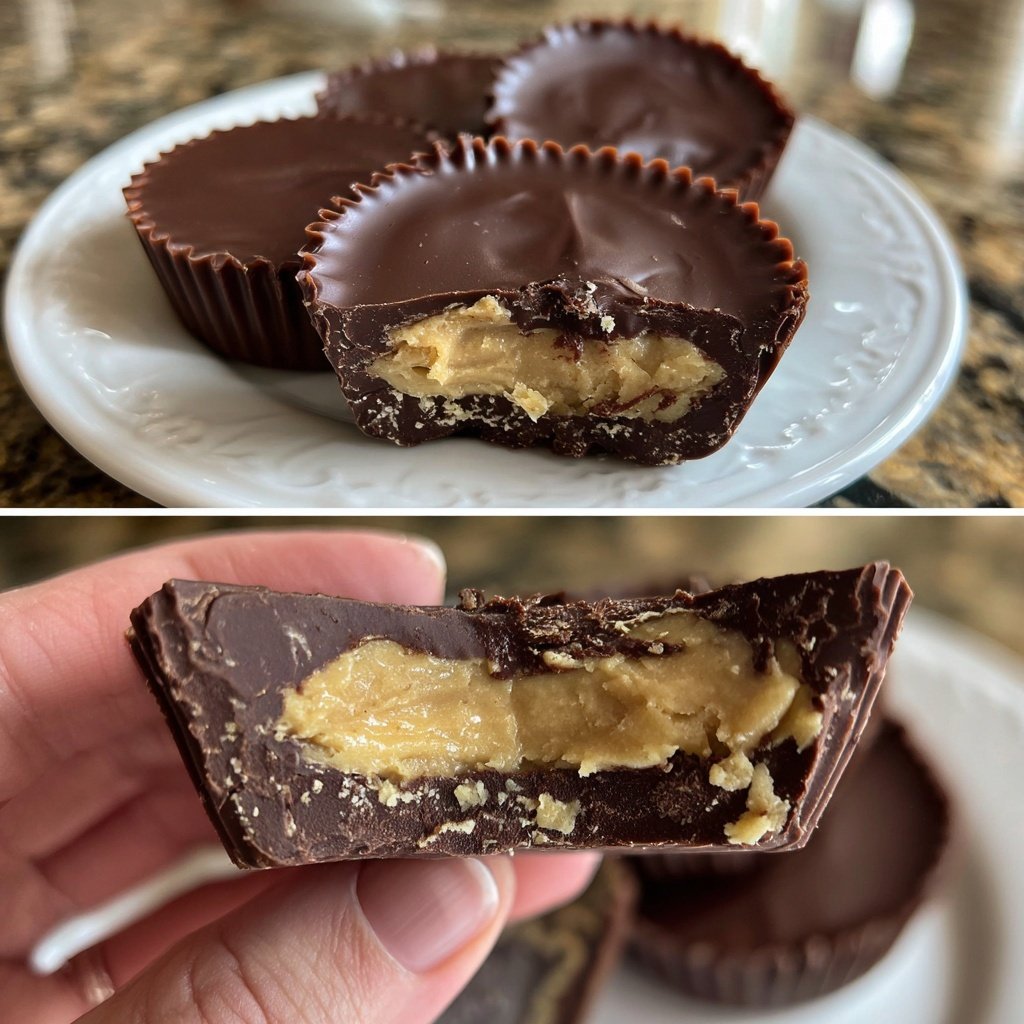 Homemade Reese’s Cups with Vanilla Filling
