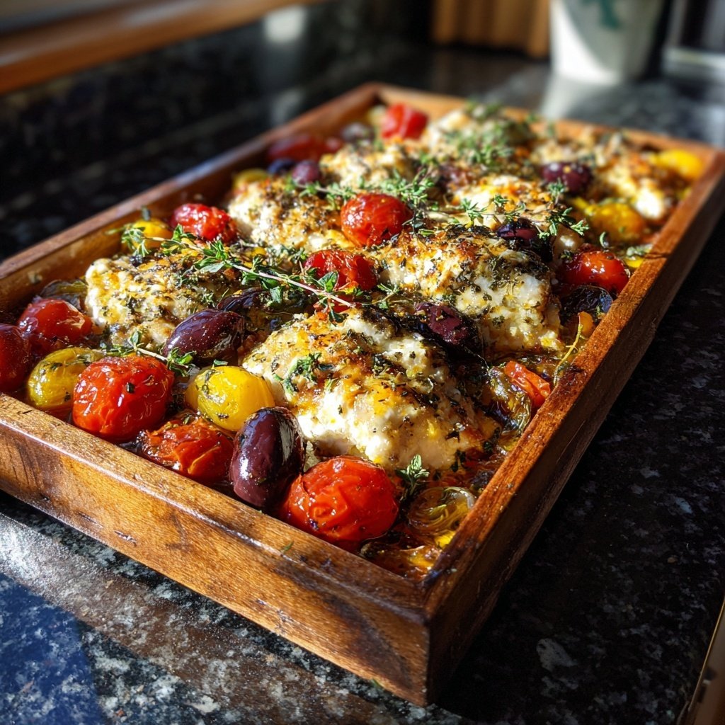 Mediterranean Feta Chicken Tray Bake