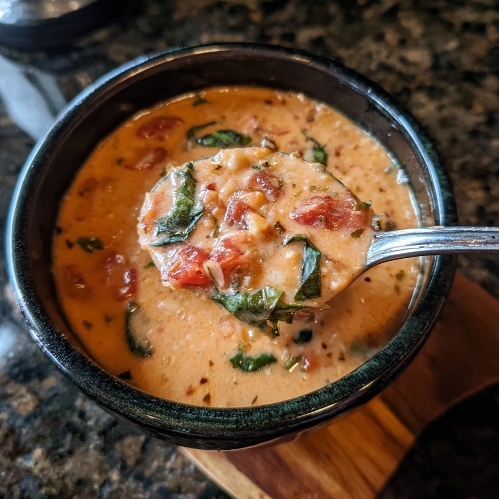Healthy Crockpot Tomato Basil White Bean Soup