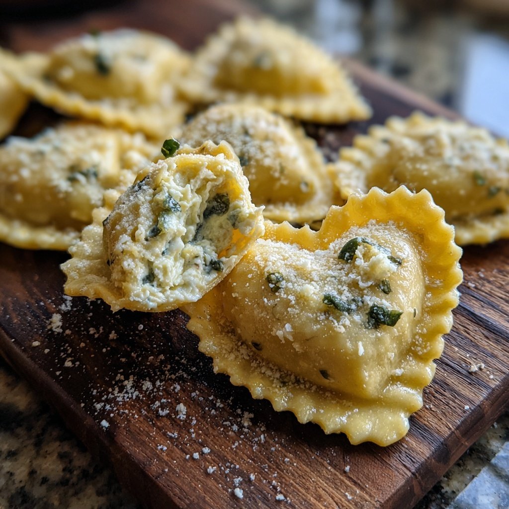Heart-Shaped Ravioli with Ricotta and Herbs