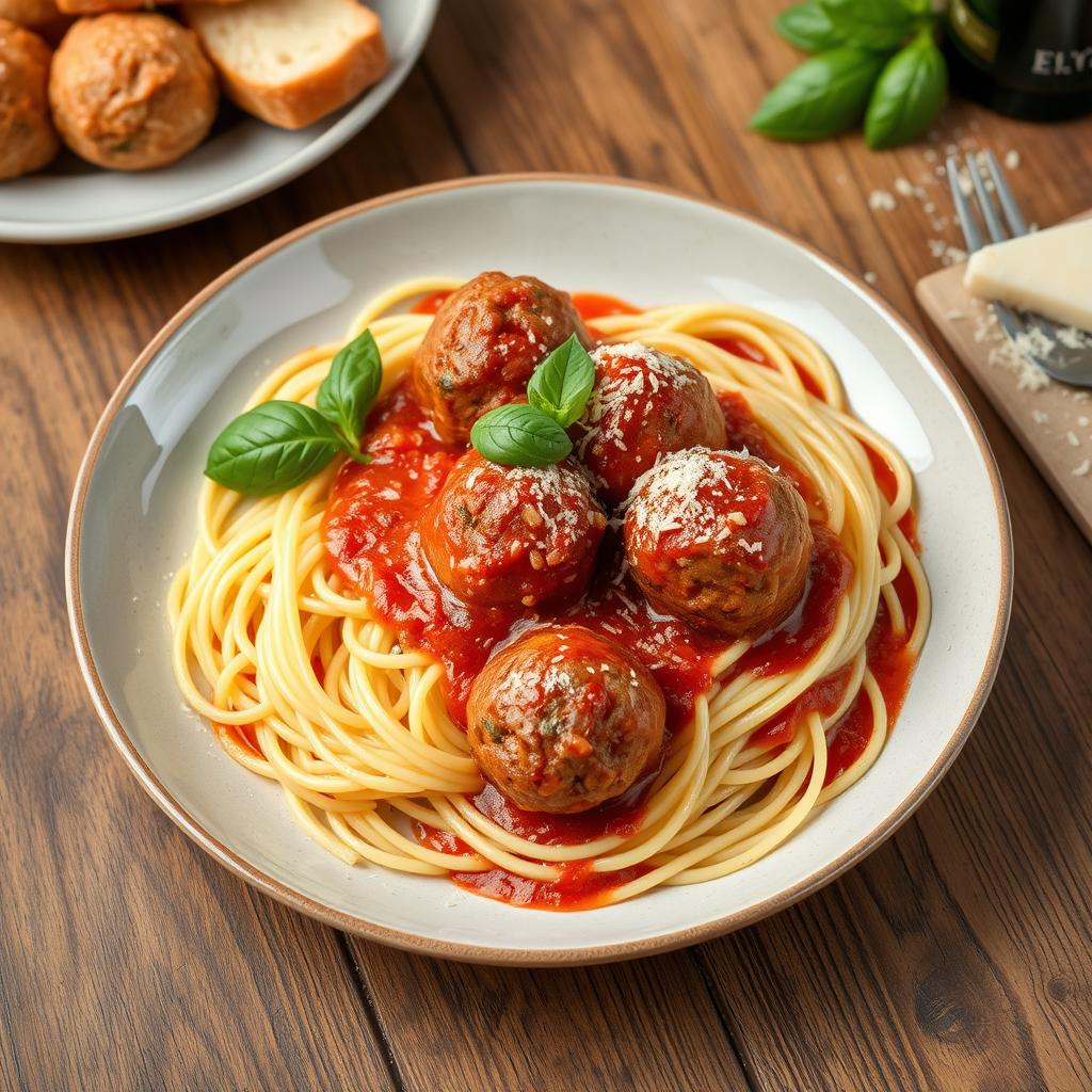 Spaghetti and meatballs