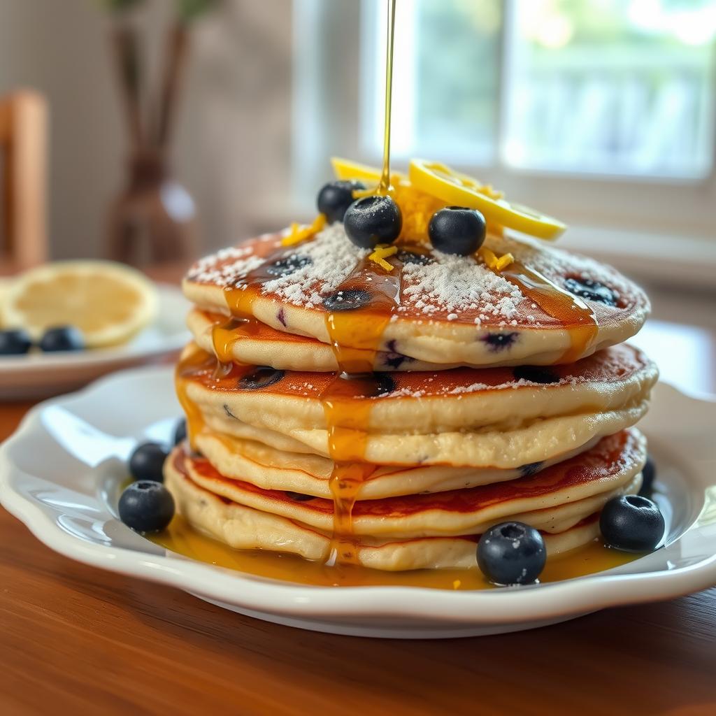 Blueberry Pancakes with Lemon Zest