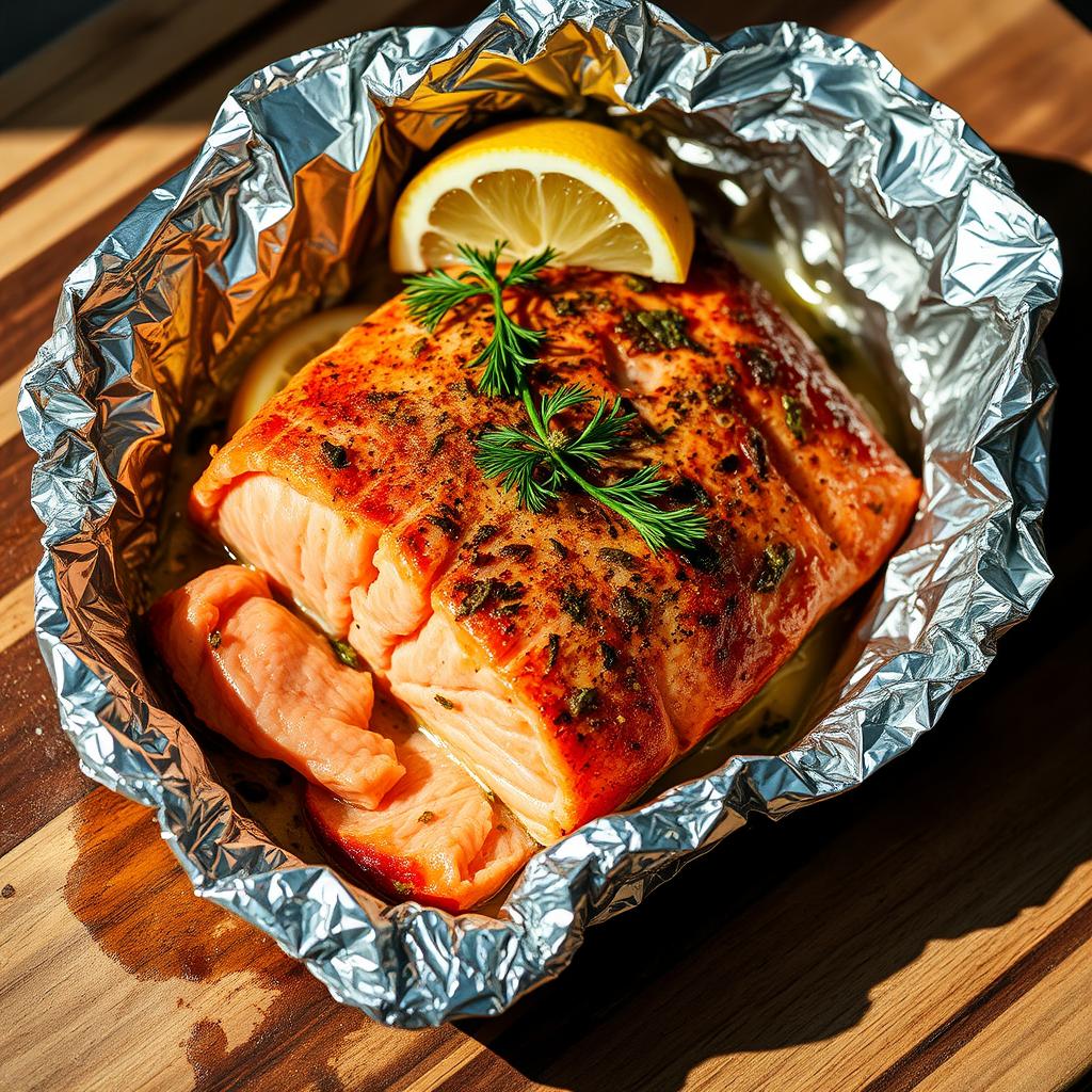 Mediterranean Salmon Baked in Foil