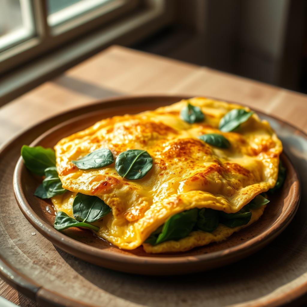 baked omelet with spinach